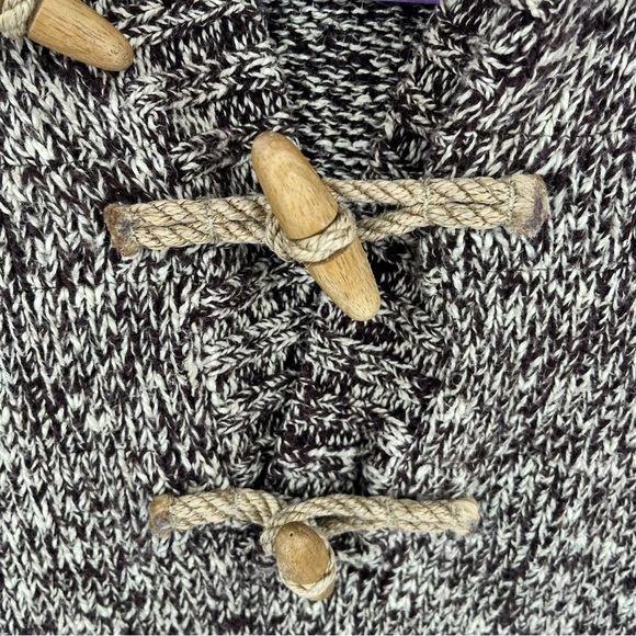 POLO BY RALPH LAUREN Vintage Toggle Button Knit Hoode Brown Chunky Sweater - Picture 8 of 11